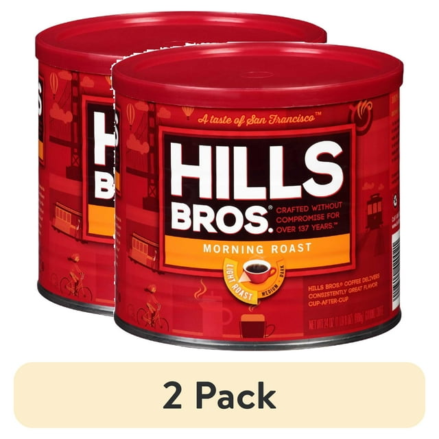 (2 pack) Hills Bros. Morning Roast Ground Coffee, Light Roast, 24 oz. Can