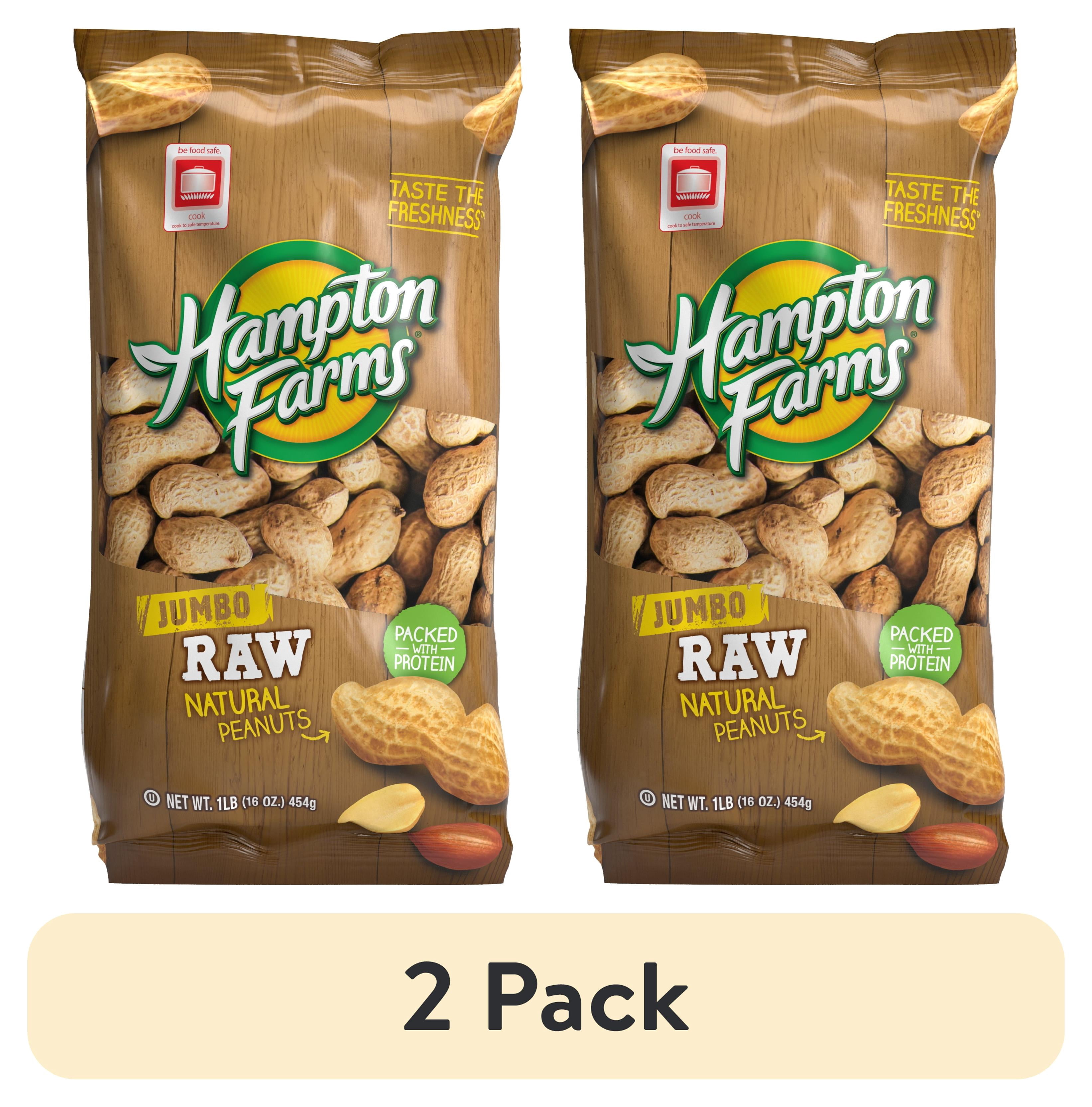 (2 pack) Hampton Farms Raw In-Shell Peanut Bag, 16 oz