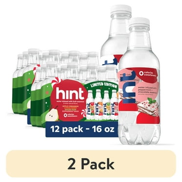 (2 pack) Hint Bottled Water, Holiday Variety Pack - Purified Flavored Water with Zero Calories, Sugar Free, Natural Flavors - 16 Fl Oz (Pack of 12)