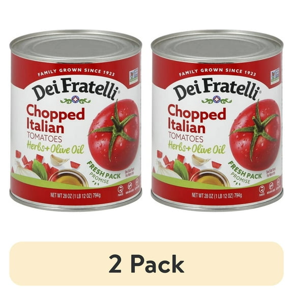 (2 pack) Hirzel Canning  & Farms Dei Fratelli  Tomatoes, Herbs & Olive Oil, 28 oz