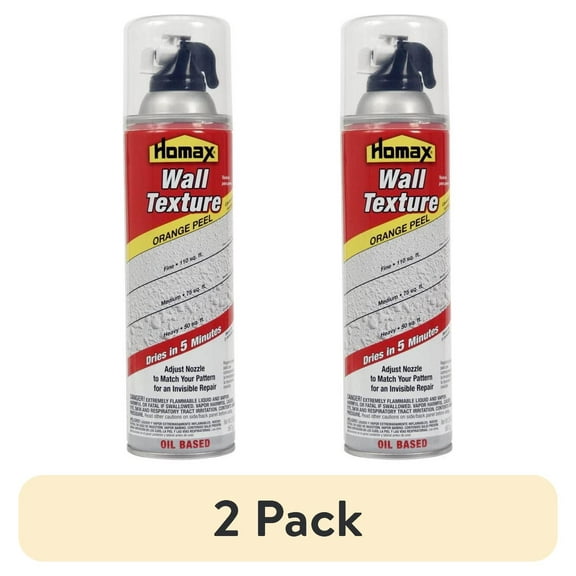(2 pack) Homax Aerosol Wall Texture, Oil-Based Orange Peel, 20oz