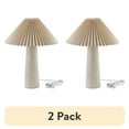thumbnail image 1 of (2 pack) Home Decor Collection 18"in Ribbed Ceramic Table Lamp with Ivory Pleated Shade, 1 of 7