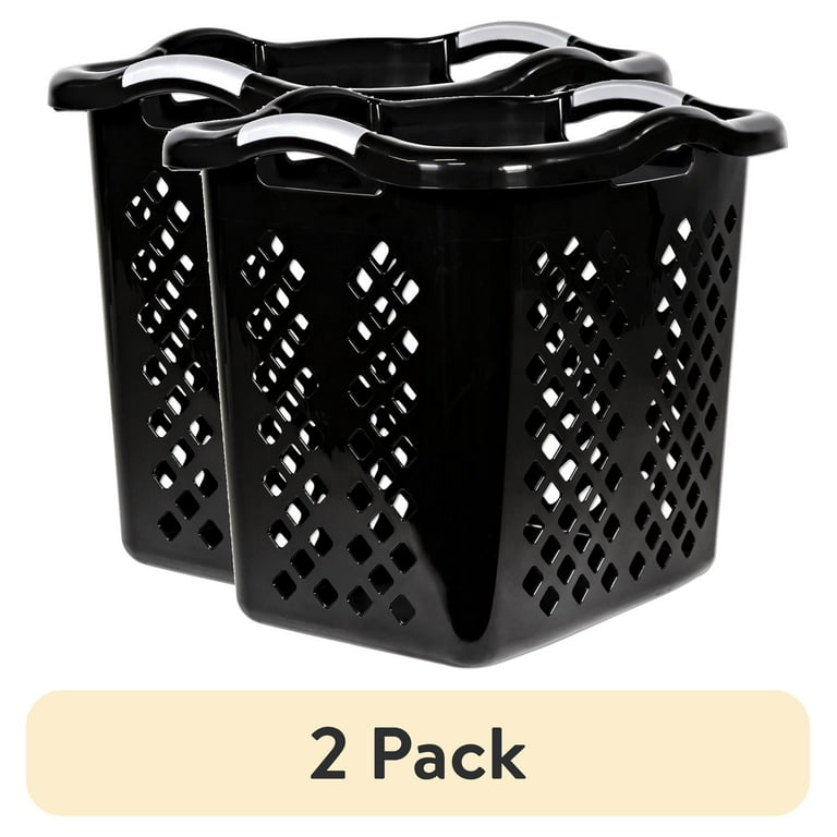 2 pack) Home Logic 2 Bushel Lamper Plastic Laundry Basket with