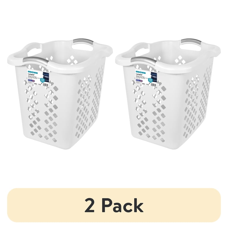 2 pack) Home Logic 2 Bushel Lamper Laundry Basket with Silver