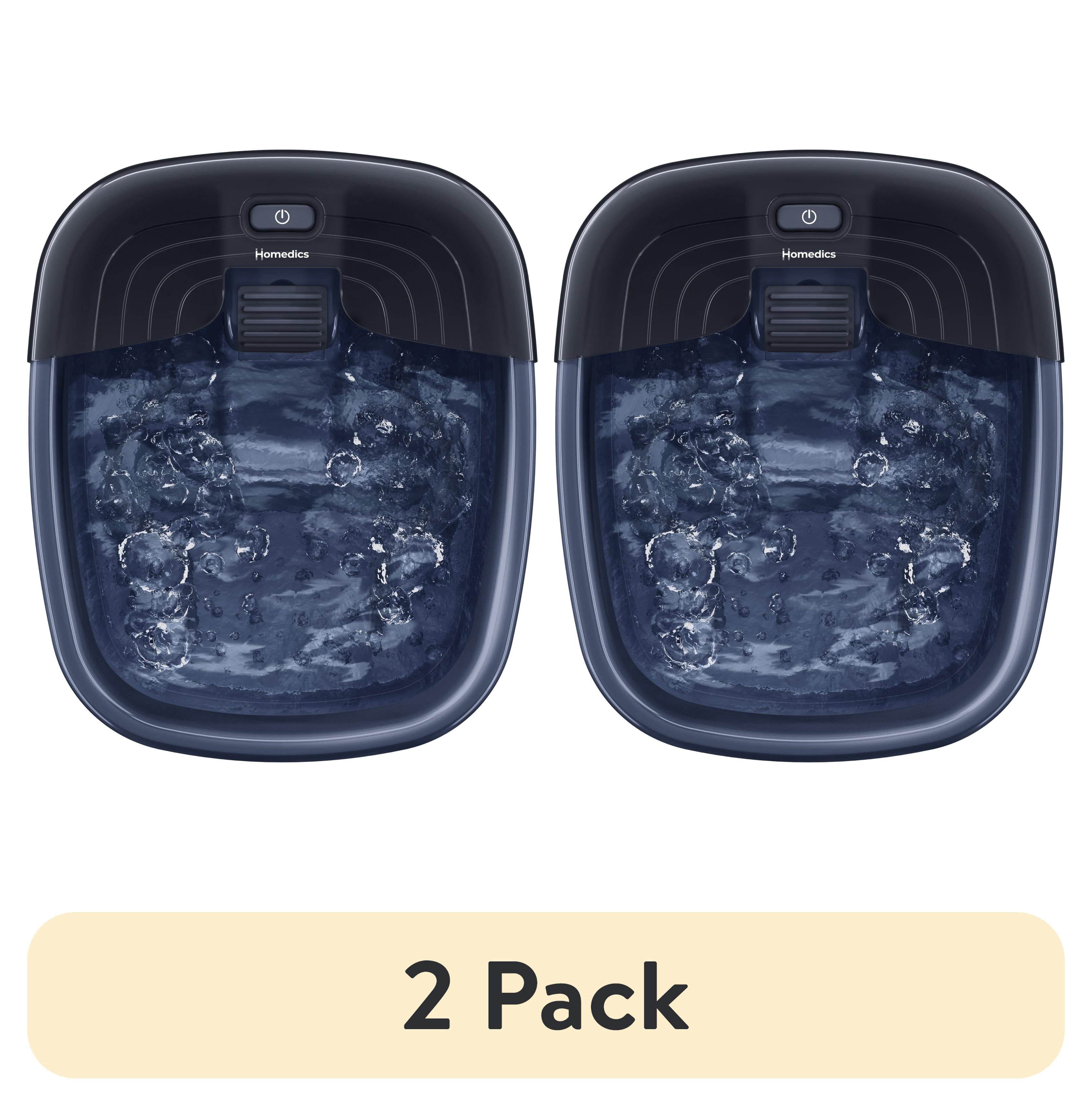 (2 pack) Homedics Bubble Bliss Deluxe Foot-Spa with Heat, Massaging Bubbles, Acupressure Attachments, Bubbling Foot Spa Bath, Black