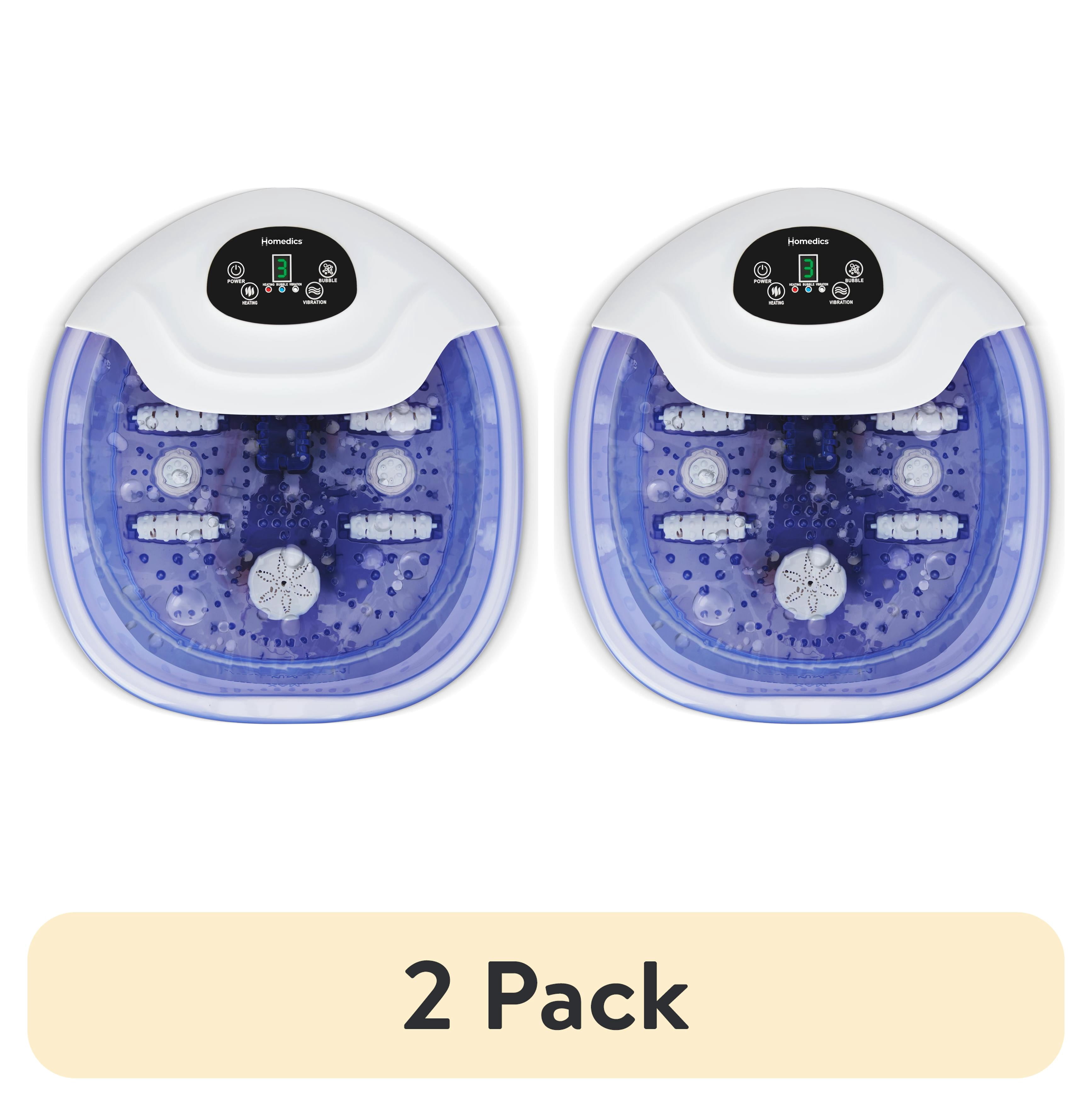 (2 pack) Homedics Salt-N-Soak Footbath Massage with Heat Boost