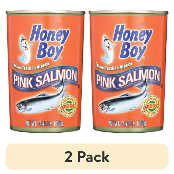 (2 pack) Honey Boy Pink Salmon, 14.75 oz