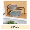 thumbnail image 1 of (2 pack) Honey-Can-Do Steel Expandable Kitchen Pantry Organizer Shelf, Black, 1 of 6