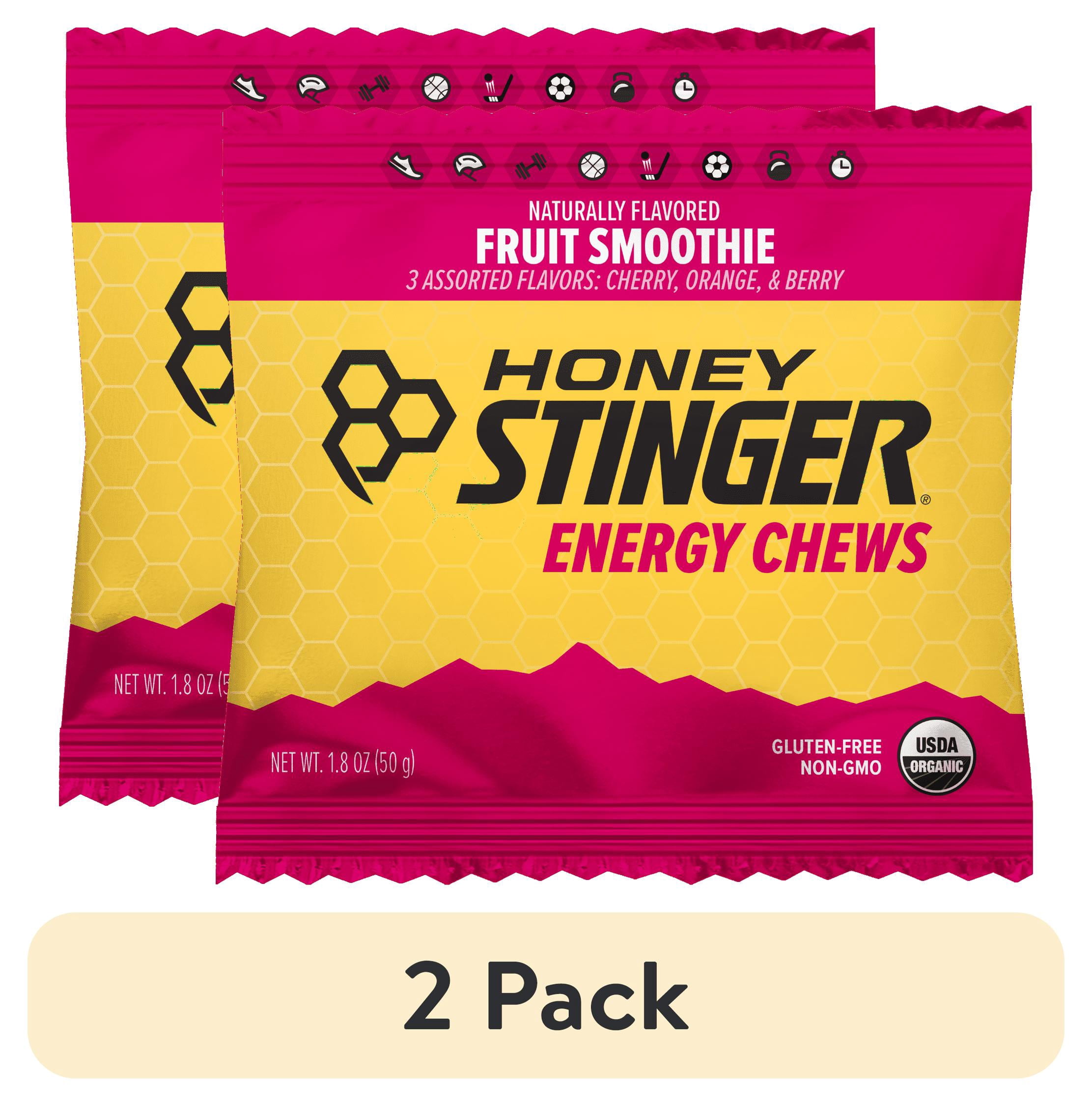 (2 pack) Honey Stinger Organic Energy Chew, Fruit Smoothie, 1.1 oz, 1 Count