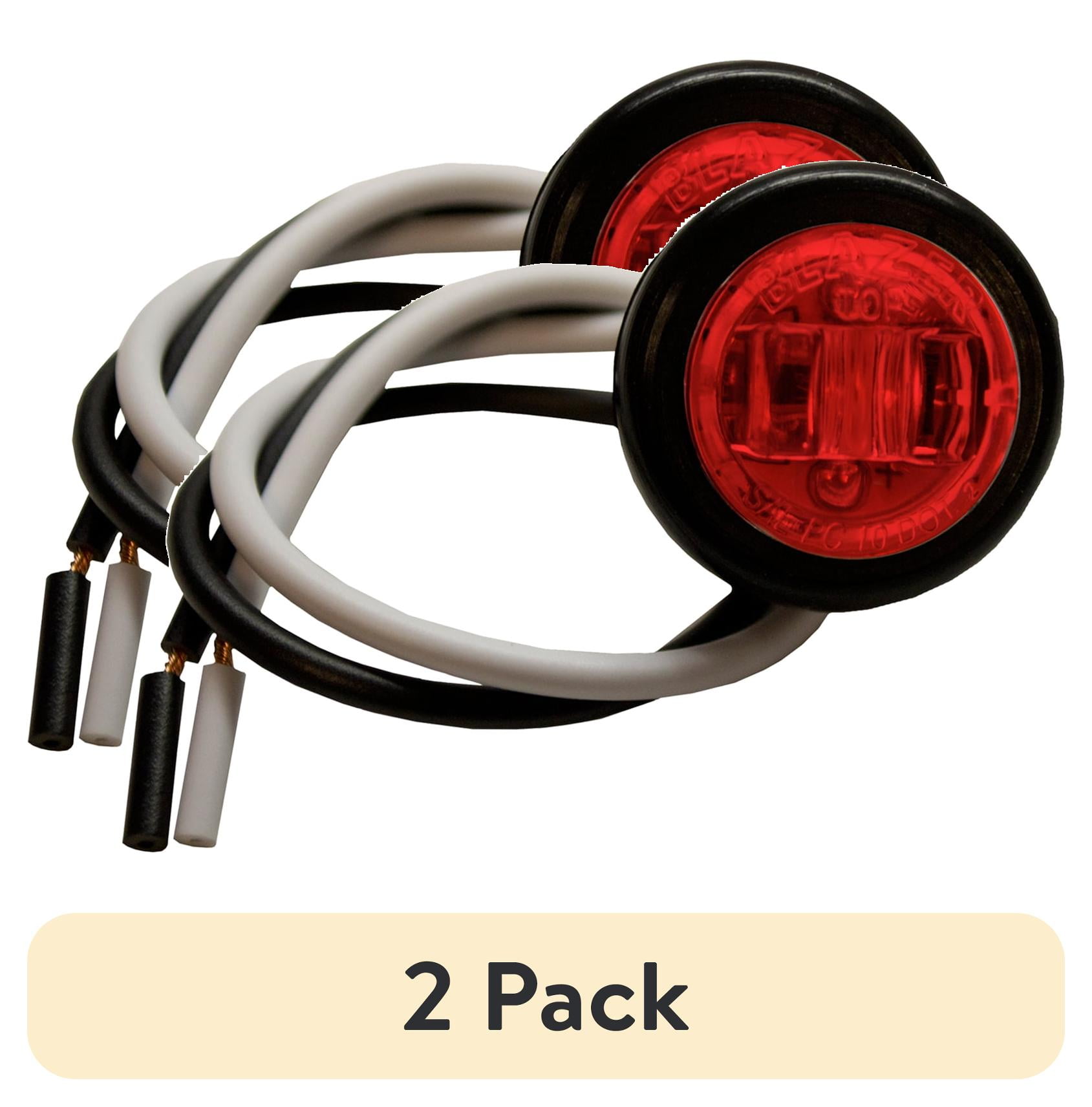 (2 pack) Hopkins Towing Solutions 2 Pack 3/4in Penny LED Clearance Side Marker, Red