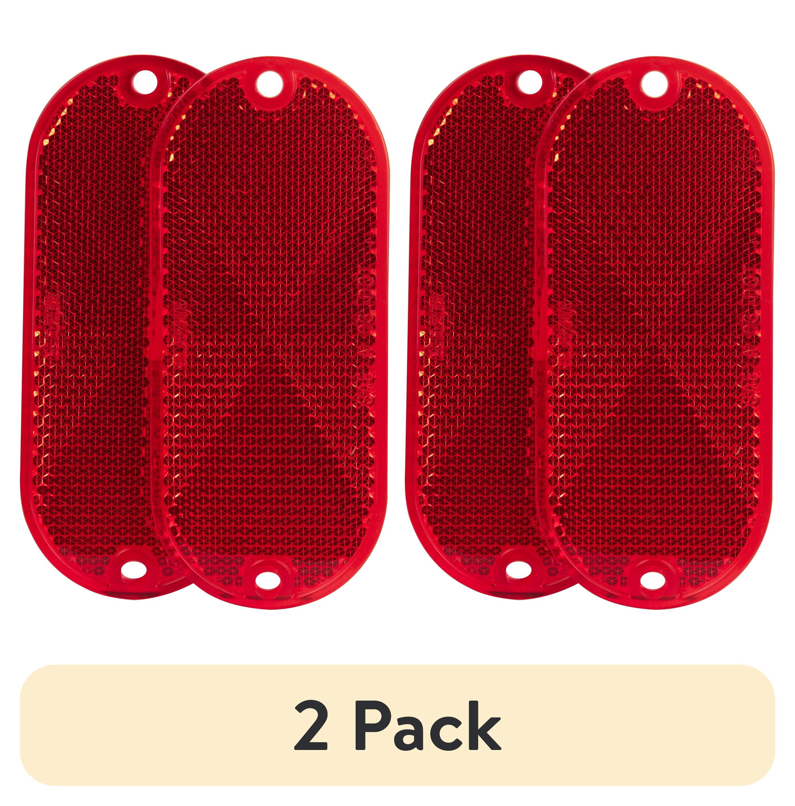 (2 pack) Hopkins Towing Solutions 2 Pack Oblong Stick-On Reflectors, Red, B278SRW