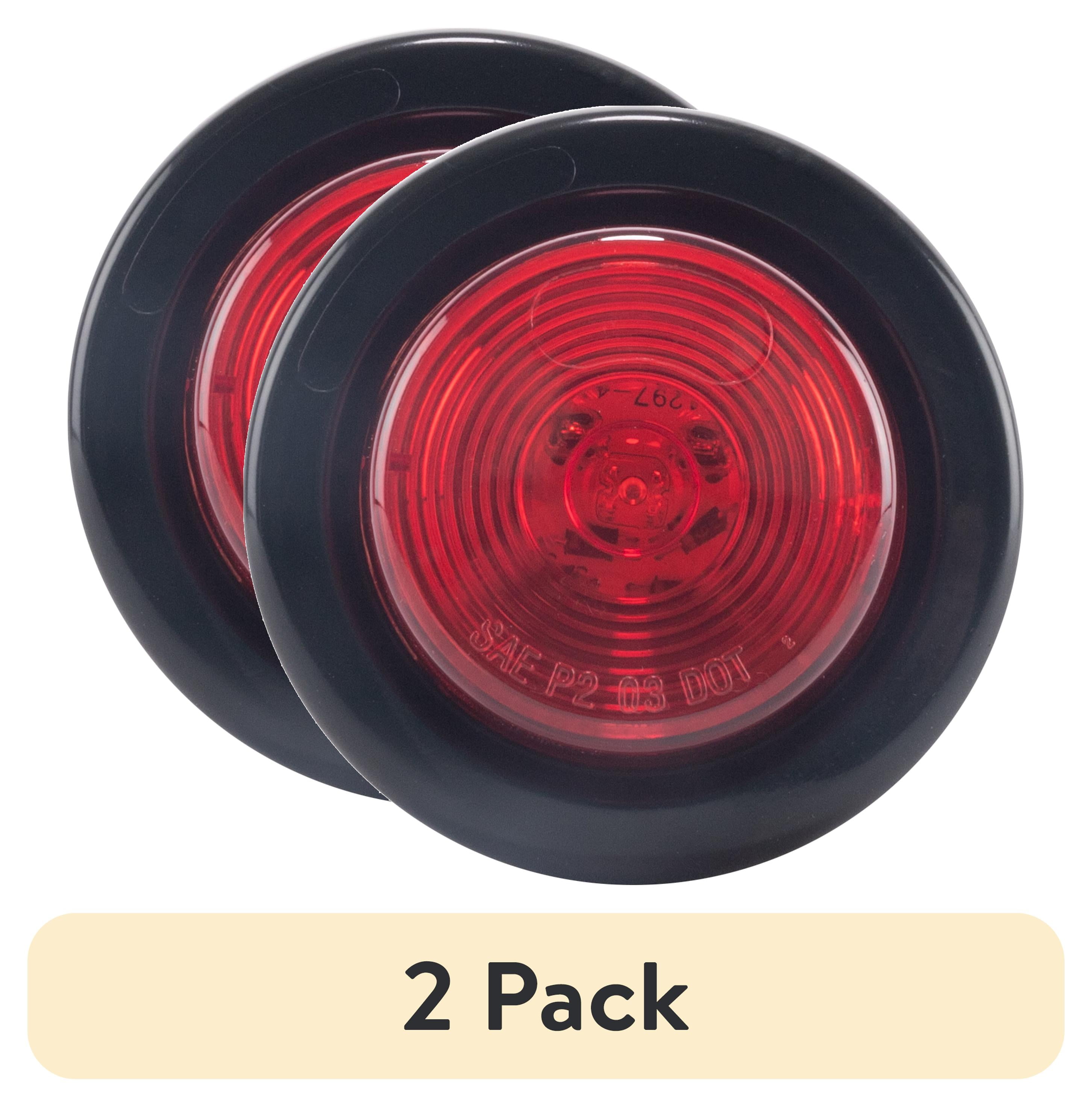 (2 pack) Hopkins Towing Solutions 2in Round LED Clearance and Side Marker Light, Red