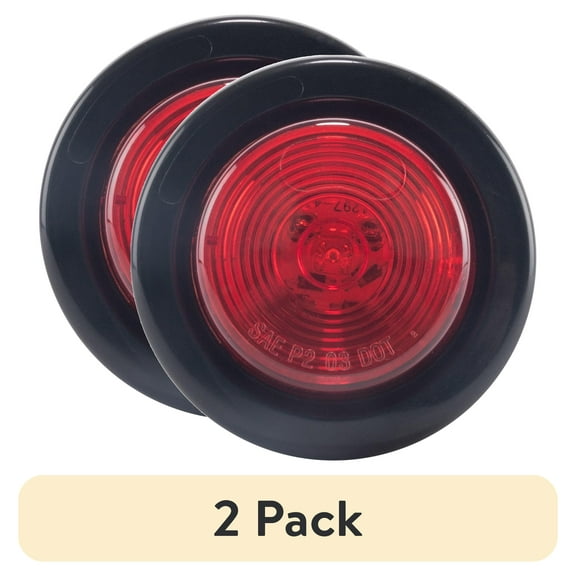 (2 pack) Hopkins Towing Solutions 2in Round LED Clearance and Side Marker Light, Red
