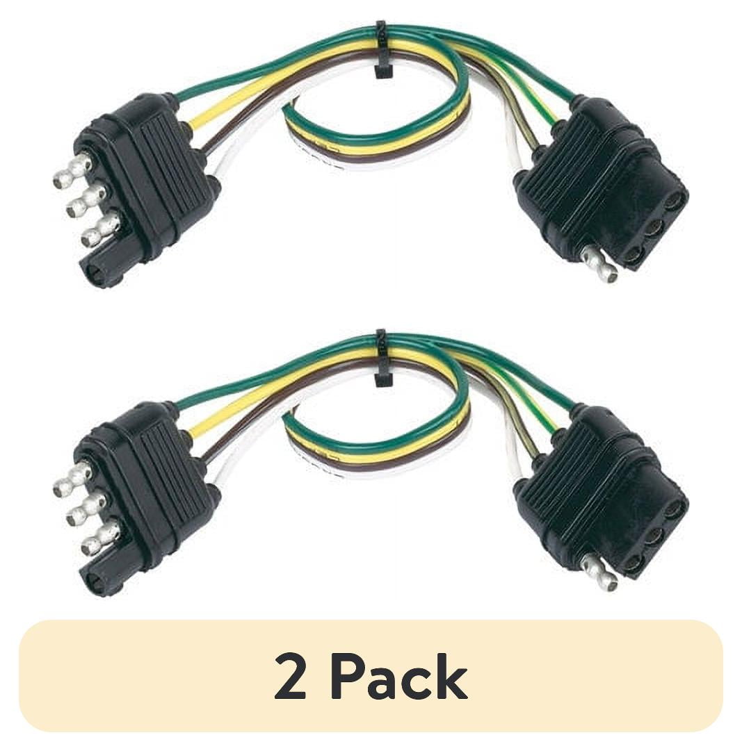 (2 pack) Hopkins Towing Solutions 4 Flat to 4 Flat Connector Extension - 18 inch, 48185