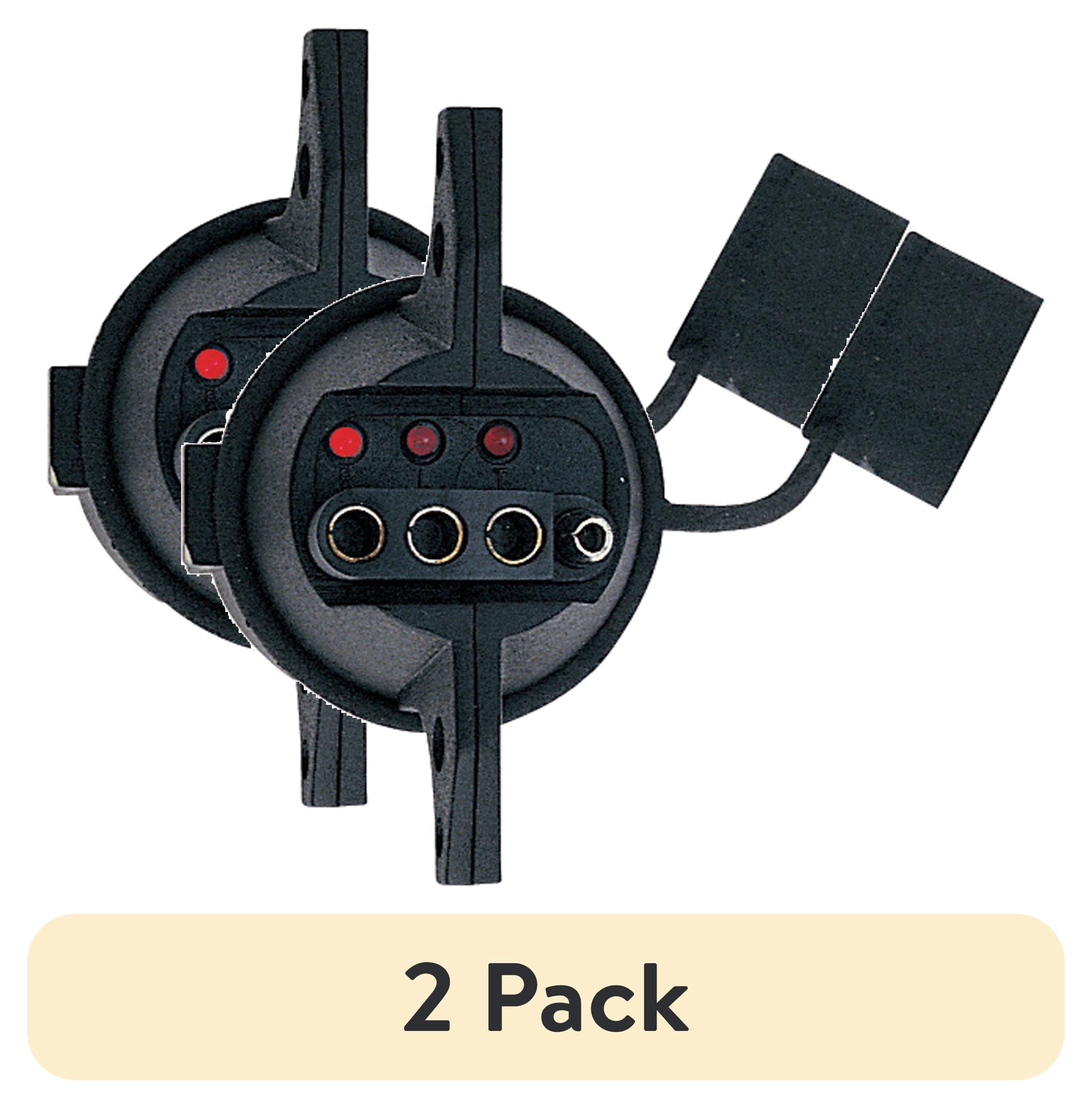 (2 pack) Hopkins 47345 7-Way Round to 4-Way Flat LED Adapter