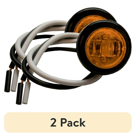 (2 pack) Hopkins Towing Solutions LED 3/4" Round Clearance Side Marker, Amber