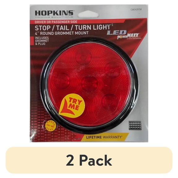 (2 pack) (2 pack) Hopkins Towing Solutions LED 4in Sealed Round Stop-Tail-Turn Light Kit, C542RTM