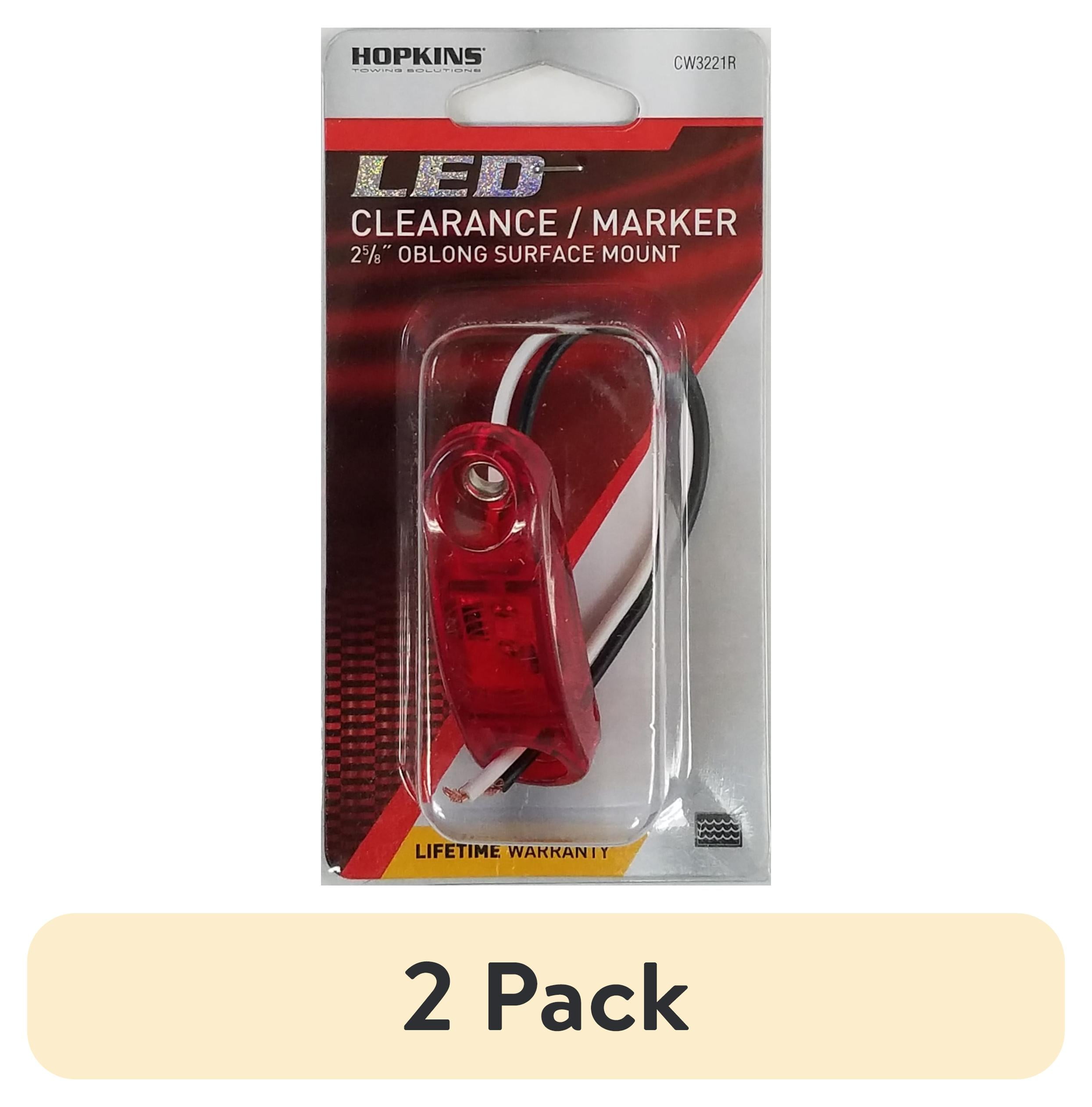 (2 pack) Hopkins Towing Solutions LED Mini Clearance Marker Light, C3221R, Red