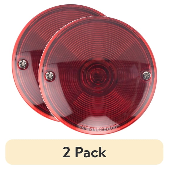 (2 pack) Hopkins Towing Solutions LED Round Stop, Tail, Turn Light - Red, C55UW