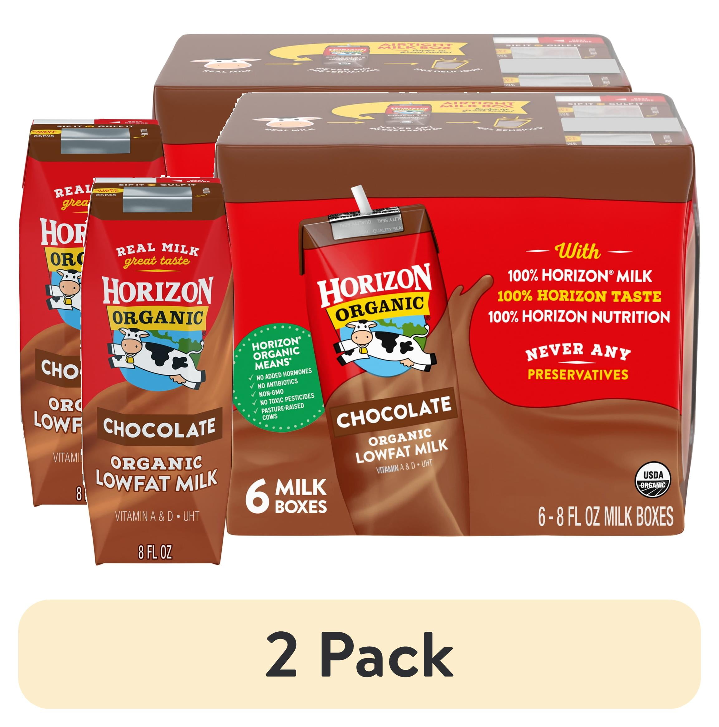 (2 pack) Horizon Organic Shelf Stable 1% Lowfat Chocolate Milk Boxes, 8 fl oz, 6 Count