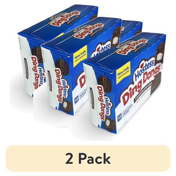 (2 pack) Hostess Ding Dongs Snack Cakes, 10 Per Box, 2 Boxes