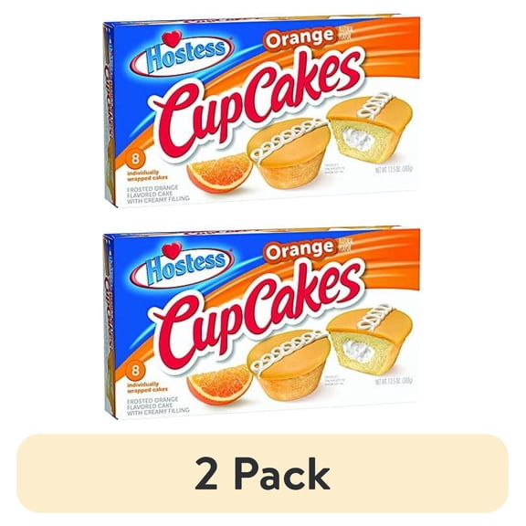 (2 pack) Hostess Cupcakes, Orange, 8 Count (Pack of 6)