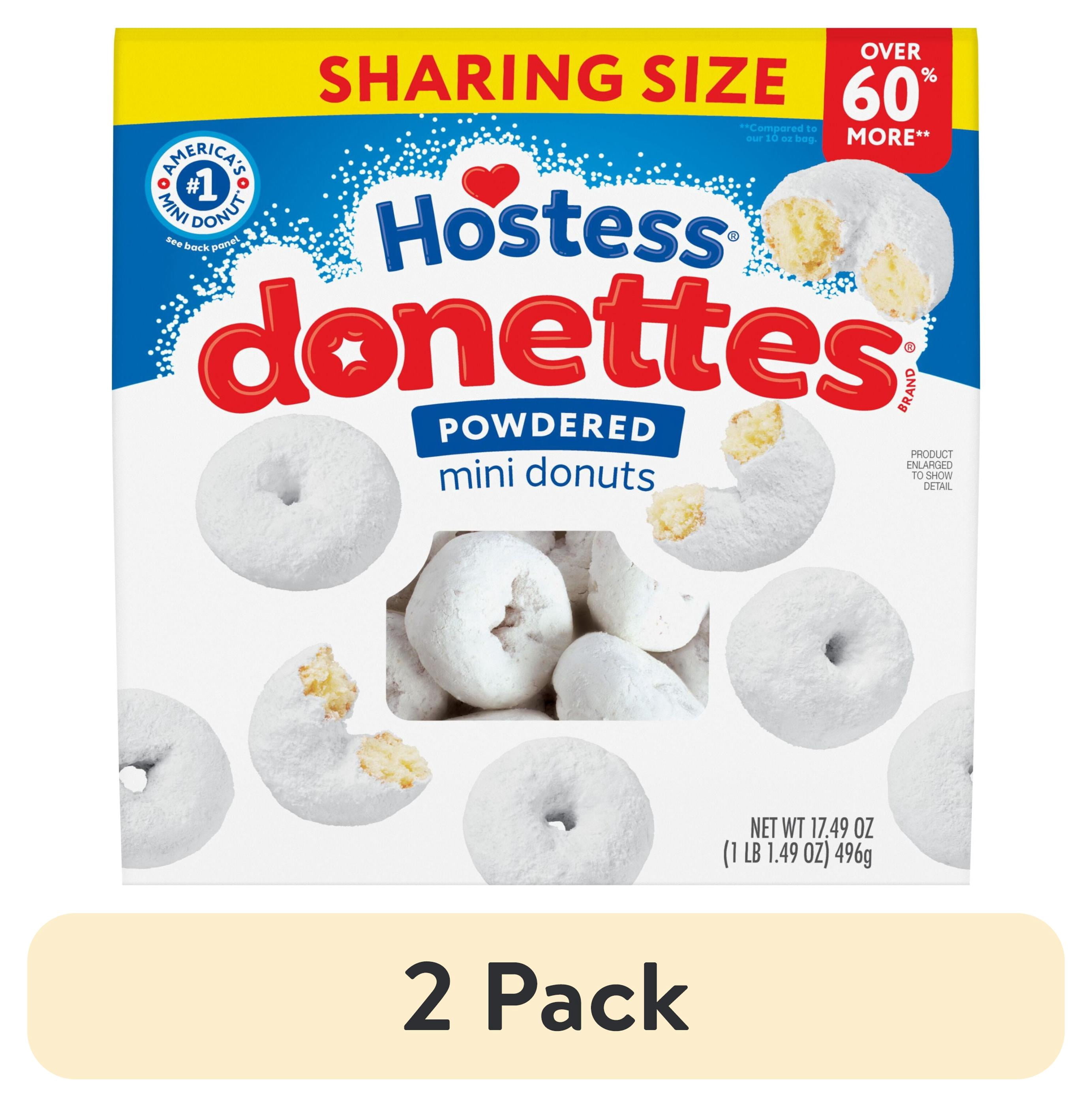 (2 pack) Hostess Donettes, Powdered Mini Donuts, 17.49 oz Sharing Size Bag