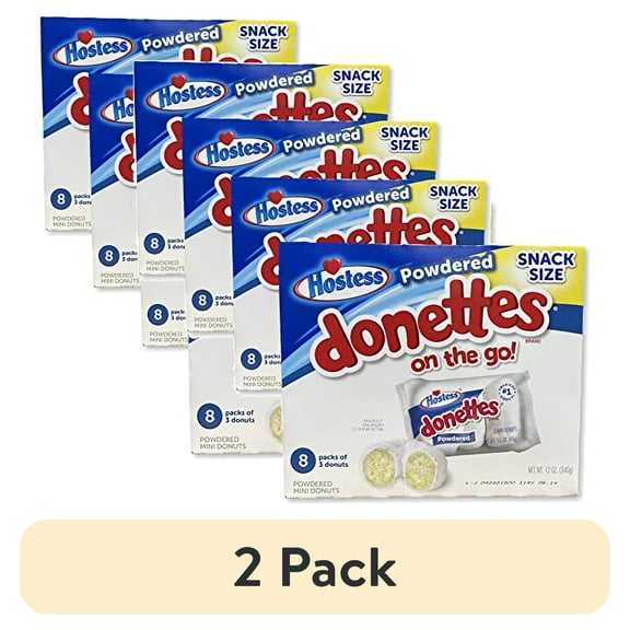 (2 pack) Hostess Powdered Donettes Bulk Value Pack | 96 Total Donuts