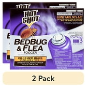 2 pack Hot Shot BedBug and Flea Fogger with Nylar, 2 Ounce Cans, 3 Count