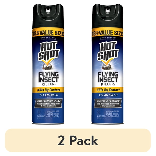 2 pack) Hot Shot Flying Insect Killer Aerosol Spray, Clean Fresh 2 pack) Hot Shot Flying Insect Killer Aerosol Spray, Clean Fresh