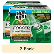 2 pack Hot Shot Indoor Insect Fogger with Odor Neutralizer, Kills Insects On Contact, 6 Count
