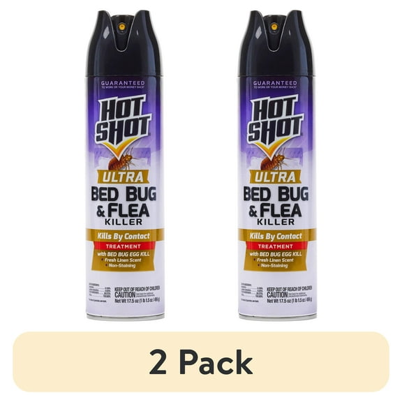 (2 pack) Hot Shot Ultra Bed Bug & Flea Killer Aerosol Formula, 17.5 Ounces
