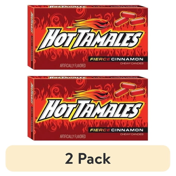(2 pack) Hot Tamales Fierce Cinnamon Chewy Candy, 5 ounce Theater Box, 1 count