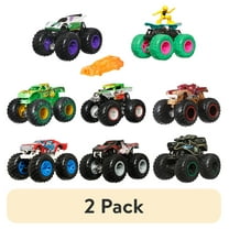 (2 pack) Hot Wheels Monster Trucks, 1:64 Scale Toy Truck & 1 Crushable Car (Selections May Vary)(Selections May Vary)