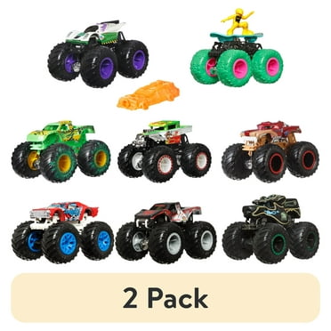 (2 pack) Hot Wheels Monster Trucks, 1:64 Scale Toy Truck & 1 Crushable Car (Selections May Vary)(Selections May Vary)