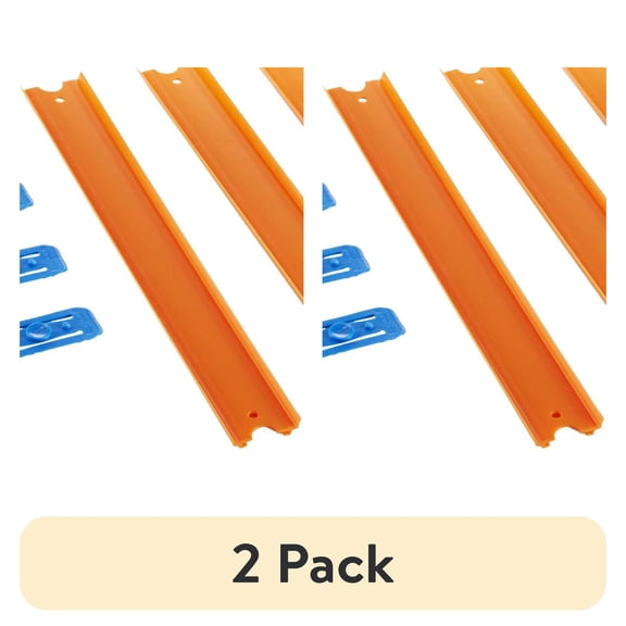 (2 pack) Hot Wheels Track Builder Unlimited Straight Track Pack, 4 Connectors & 4 Straight Pieces Playset