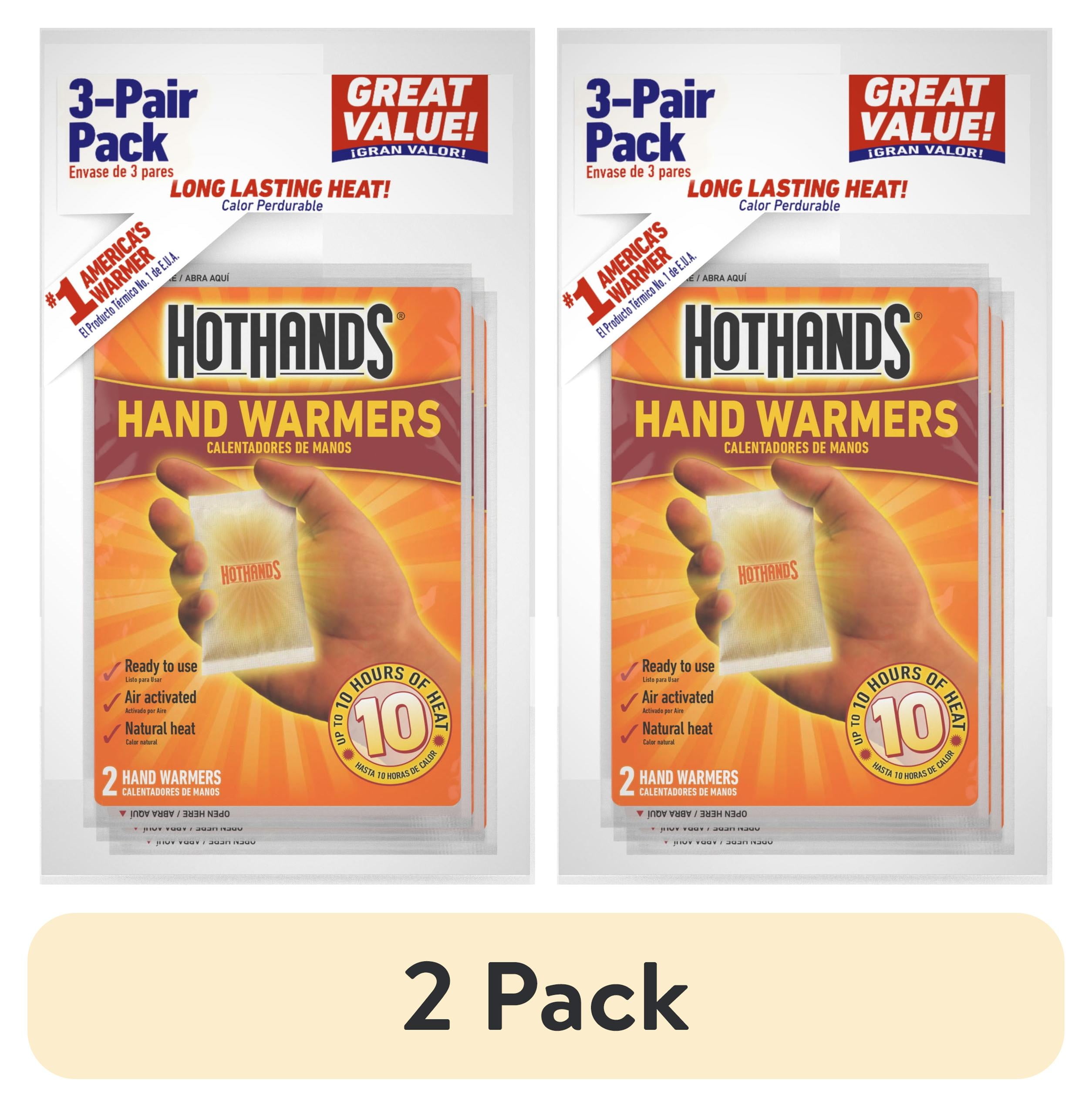 (2 pack) HotHands Hand Warmers 3-Pair Pack