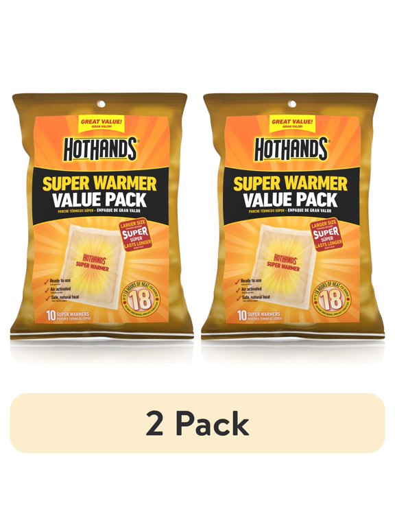 (2 pack) HotHands Large Body & Hand Super Warmers, 10-Pack