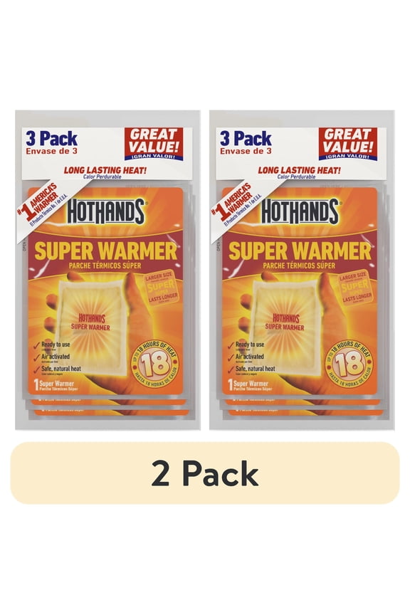 (2 pack) HotHands Large Body & Hand Super Warmers, 3-Pack