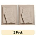 thumbnail image 1 of (2 pack) Hotel Style 4-Piece 300 Thread Count Taupe Pima Cotton Bed Sheet Set with Taupe Hem, King , Double marrow Hem , Adult/Teen, 1 of 7