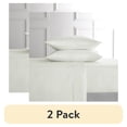 thumbnail image 1 of (2 pack) Hotel Style 4-Piece White Lyocell & Linen Blend Percale Bed Sheet Set, King, 1 of 7
