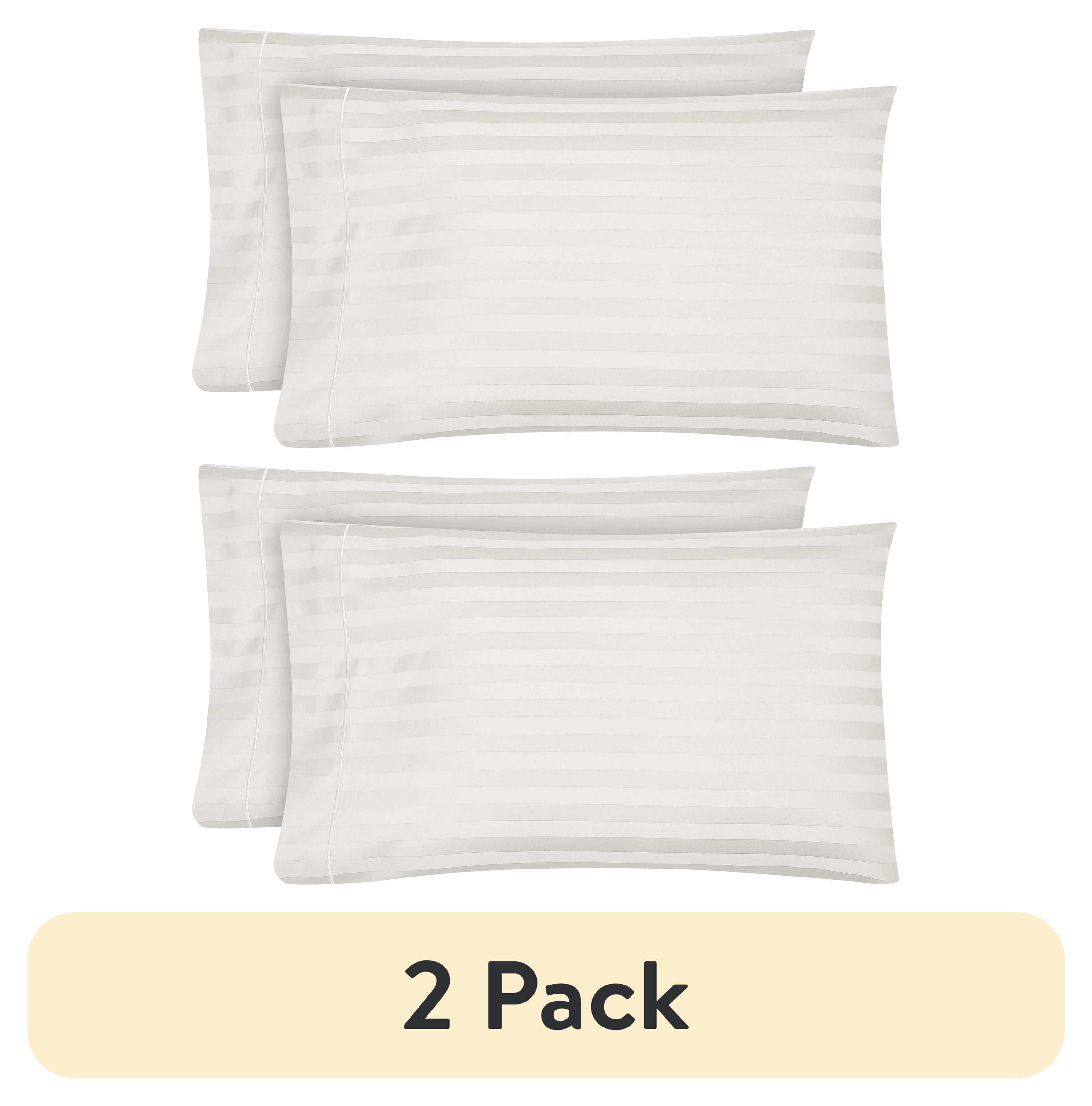 White Stripe Egyptian Cotton Standard/Queen Pillowcase Set