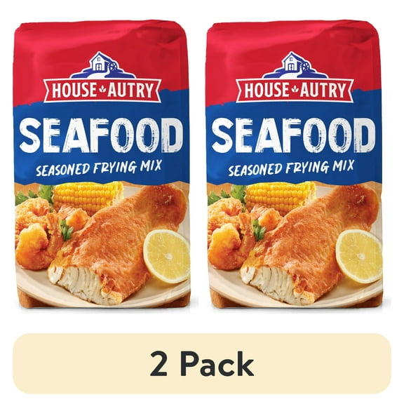 (2 pack) House Autry Seafood Breader 5lb Bag Crispy Seasoned Coatings & Batters Frying Mix