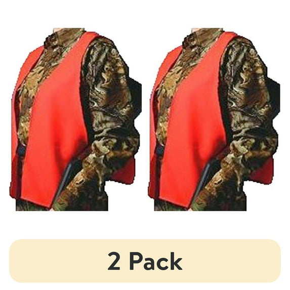 (2 pack) Hunters Specialties Adult Super Quiet Safety Vest, One Size Fits Most, Blaze Orange