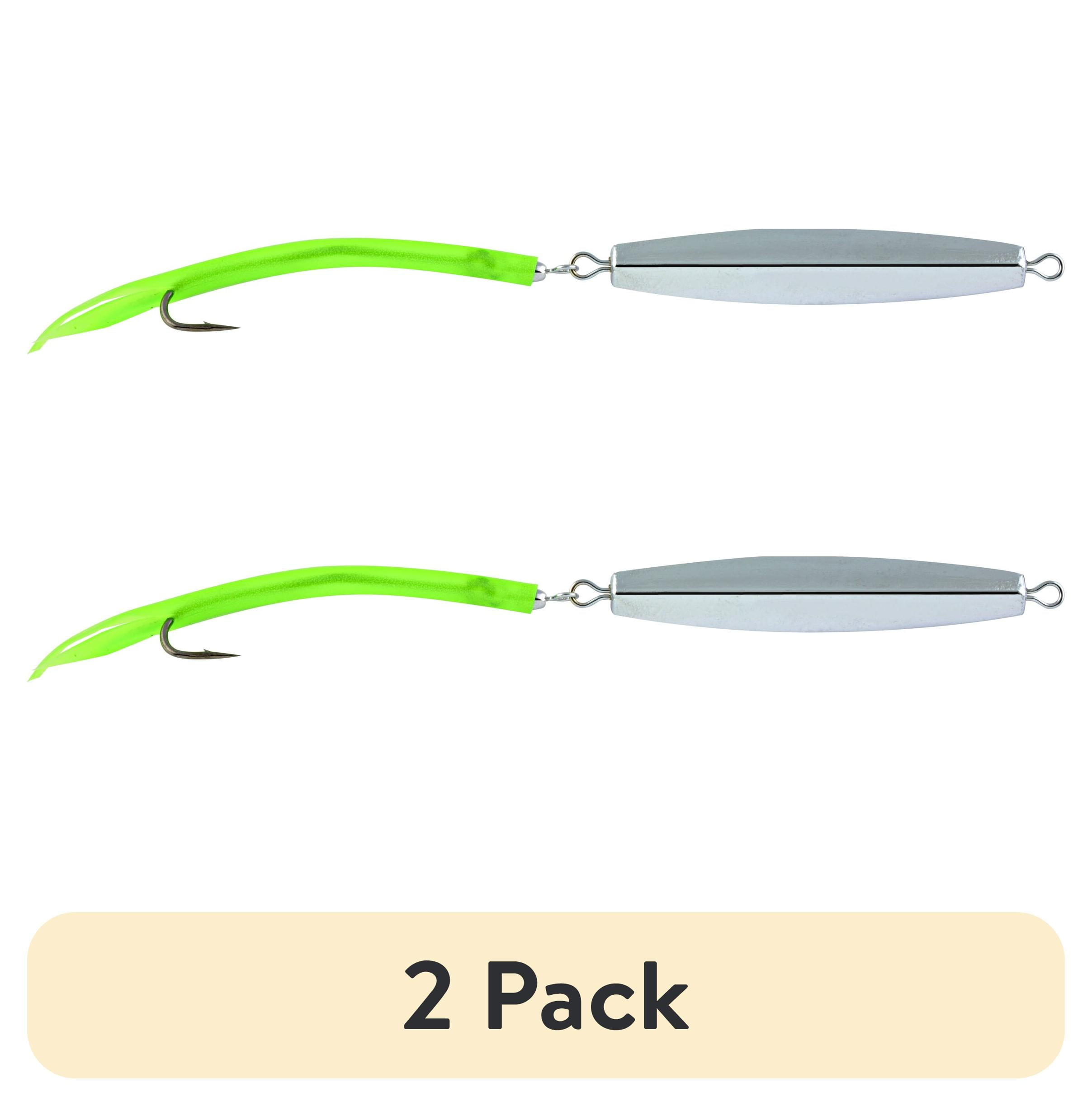 (2 pack) Hurricane Chartreuse/Chrome-Plated DJ3-CHT Diamond Jig 3 Oz./Bright/Durable Tails, Fishing Jigs