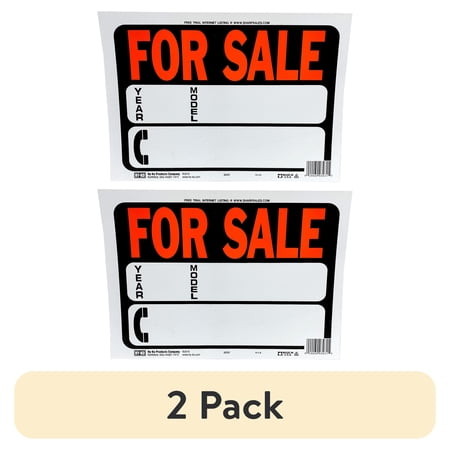 (2 pack) Hy Ko Products 3031 9 x 12 in. Auto For Sale Sign