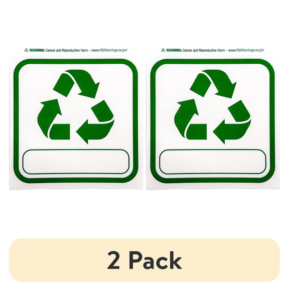 (2 pack) Hy-Ko Self Adhesive Vinyl Recycle 4"x4" Sticker