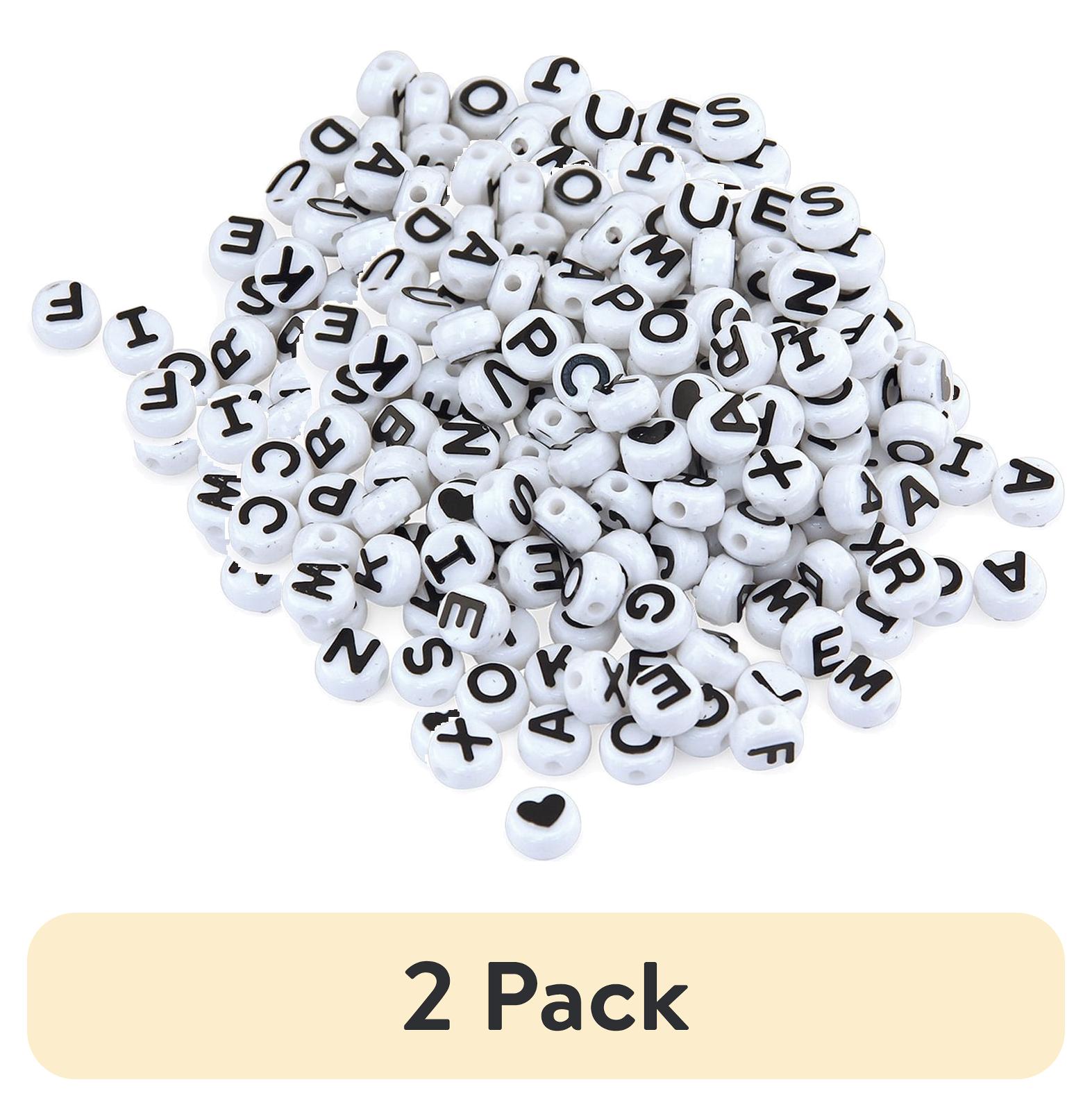 (2 pack) Hygloss ABC Beads, Black and White, 300 Count - Walmart.com