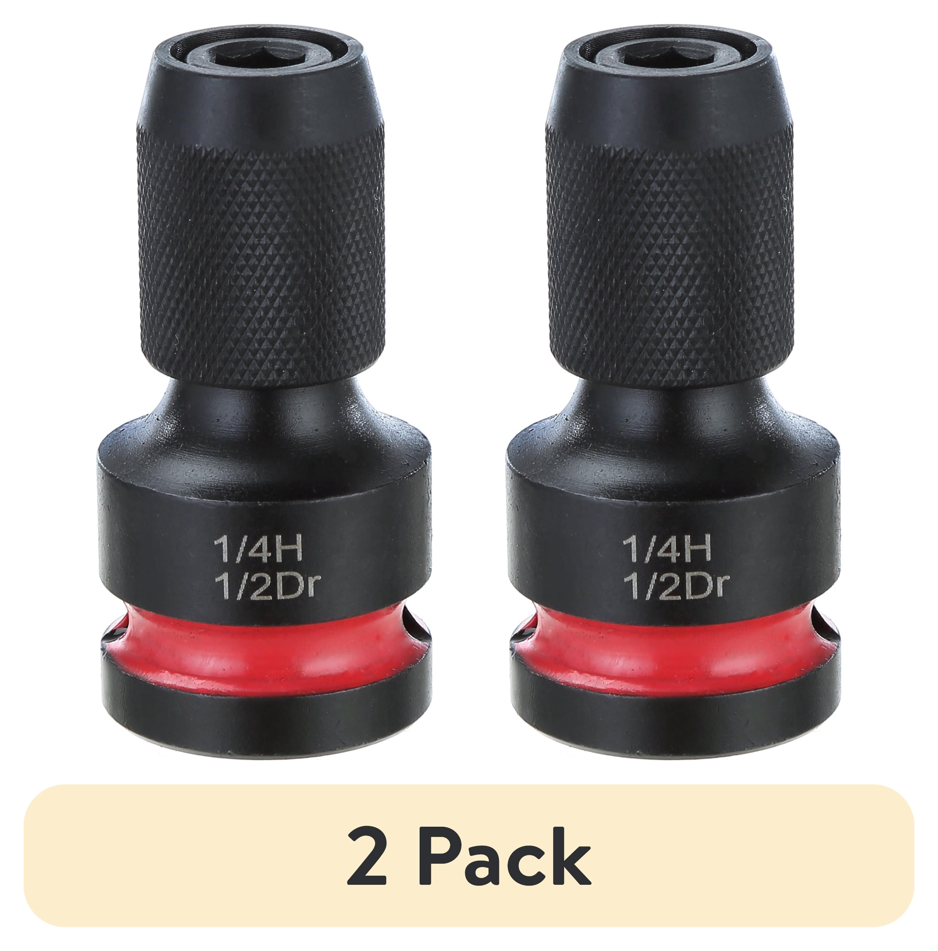 (2 pack) Hyper Tough 1/2 inch to 1/4 inch Quick Release Impact Adapter for Socket Sets