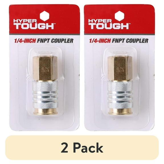 (2 pack) Hyper Tough 1/4-inch FNPT Universal Air Line Coupler, Model Number 13-515HT